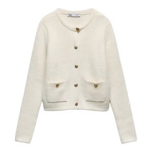 ZARA Golden Button Knit Cardigan